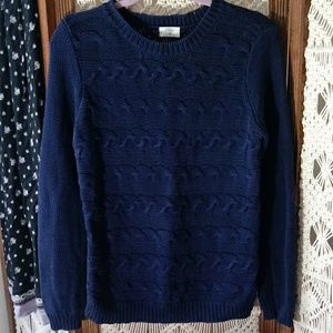 Madewell cable knit Navy sweater sz M